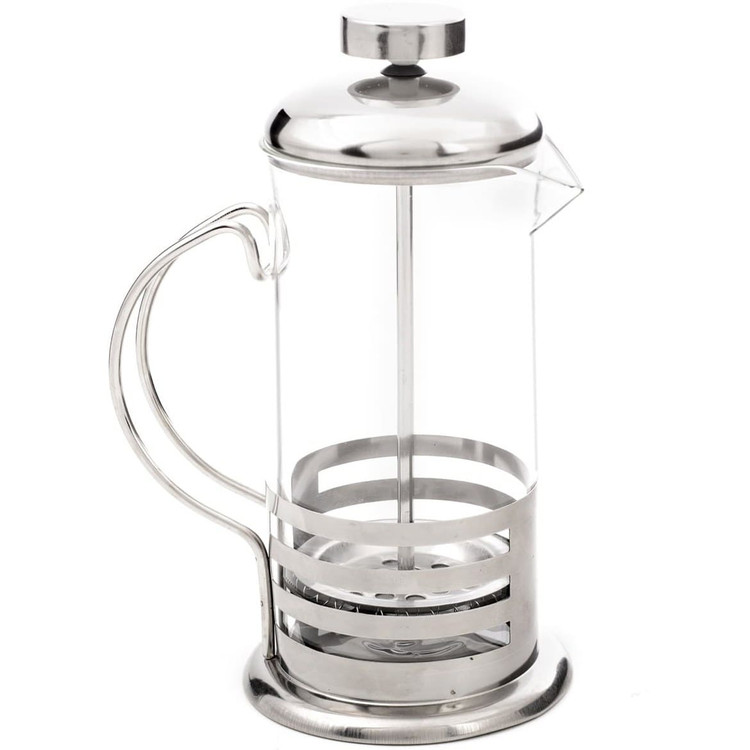 فرنچ پرس شیشه ای با بدنه استیل ضد زنگ، شیک و مقاوم